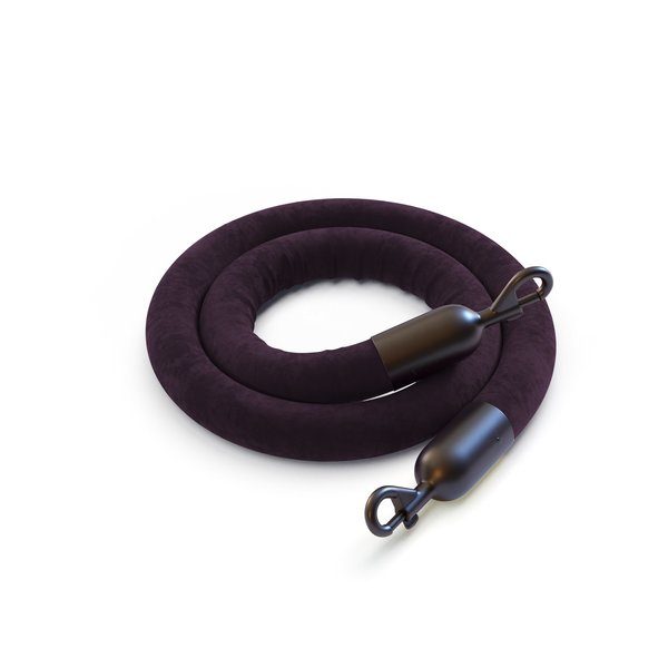Montour Line Velvet Rope Purple With Black Snap Ends 6ft.Cotton Core HDVL510Rope-60-PE-SE-BK